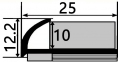 Профіль НАП 12 мм Зовнішній кутовий  1