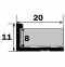 Профіль ПЛ - 203  10мм Облицювальний (прямий)  0
