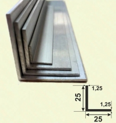Алюмінієвий кутник 25*25*1,25 рівносторонній