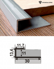 L-образный алюминиевый профиль. СУ 11 анод  2.7м (Серебро)