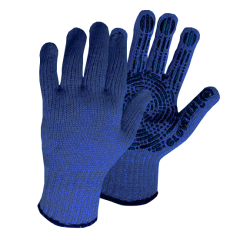 Трикотажные перчатки с ПВХ «GloveTex» Синие (Украина)