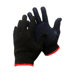 Трикотажні рукавиці з ПВХ «GloveTex»  Чорні (Україна)