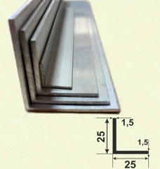 Алюмінієвий кутник 25*25*1,5 рівносторонній