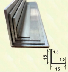 Алюмінієвий кутник 15*15*1,5 рівносторонній