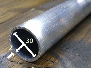 Алюмінієва кругла труба без покриття 30 х 2 