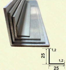 Алюмінієвий кутник 25*25*1,2 рівносторонній