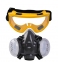 Защитная маска респиратор с защитными очками 